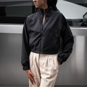 Tesla Women's Black Bomber Jacket Water Resistant XS New!